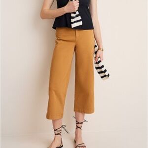 NWT Francesca’s Mustard Yellow High Rise Wide Leg Crop Jeans